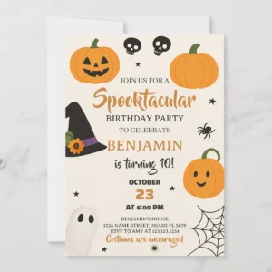 Spooktacular Halloween Birthday Invitation